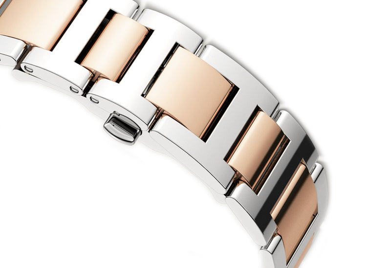 42mm Silver Roman Guilloche Dial Stainless Steel and 18k Rose Gold Bracelet