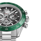 41mm Sport Chronograph Ceramic Bezel Steel Skeleton Green