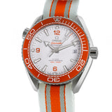 44mm Planet Ocean Stainless Steel Orange Bezel White Dial