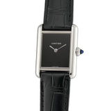 22mm Ladies Tank Must Steel Black Lacquered Dial