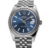41mm Steel Blue Index Dial Fluted Bezel Jubilee