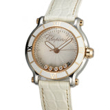 36mm Ladies Steel and 18k RG Floating Diamond Dial