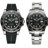 40mm Black Ceramic Bezel Black Dial RubberB