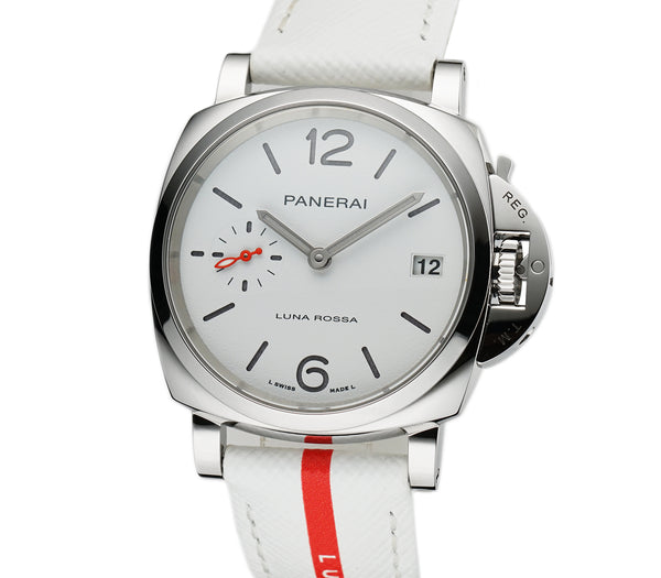 38mm Due Luna Rossa Steel White Dial