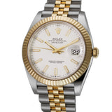 41mm Steel & Yellow Gold White Index Dial Jubilee Bracelet