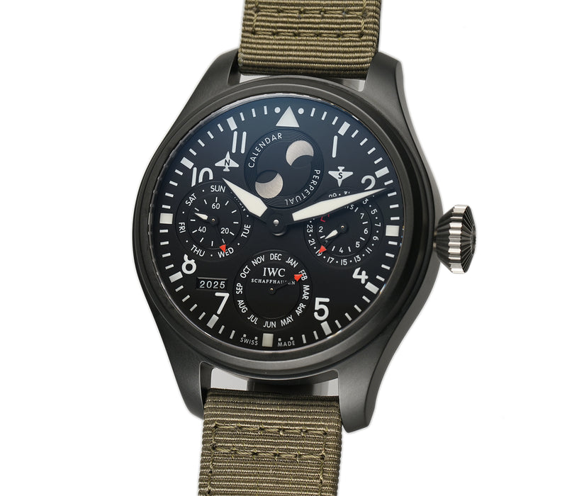 48mm Big Pilot Perpetual Calendar Top Gun Black Dial