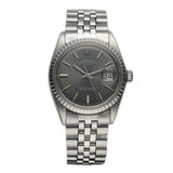 36mm Vintage Steel Engine Turned Slate Grey Dial Circa 1973