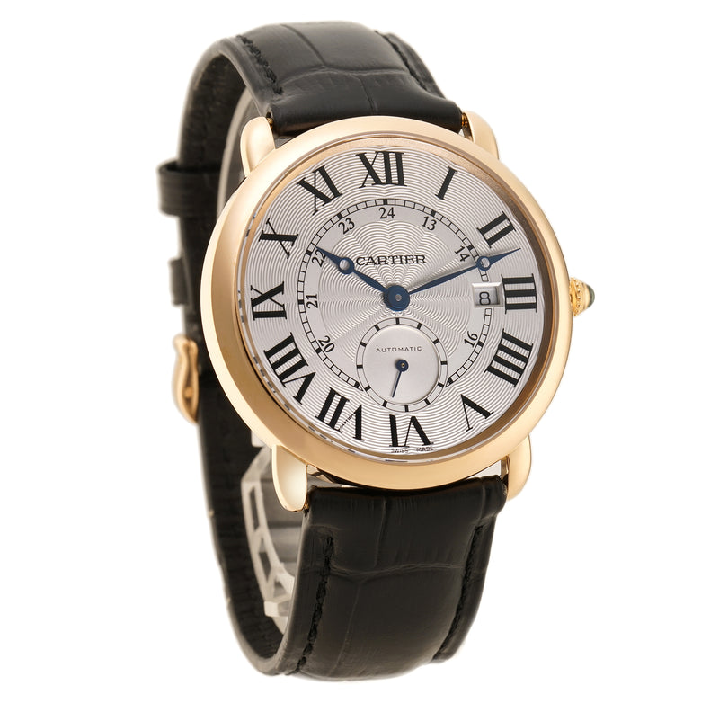 40mm Ronde Louis 18k Rose Gold Silver Dial Automatic Box and Papers 2019