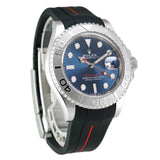40 Stainless Steel Platinum Bezel Blue Dial With Black RubberB