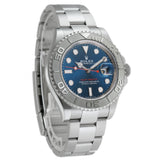 40 Stainless Steel Platinum Bezel Blue Dial With Blue RubberB