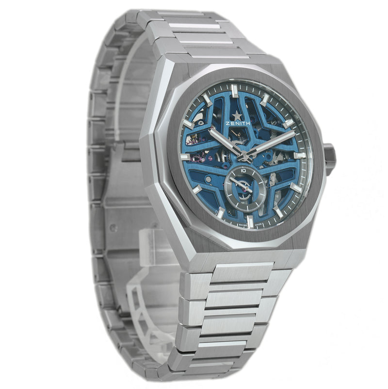 41mm Skyline Skeleton Steel Blue Dial