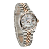 28mm Steel and 18k Everose Gold MOP Diamond Dial Jubilee