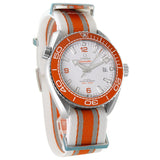 44mm Planet Ocean Stainless Steel Orange Bezel White Dial