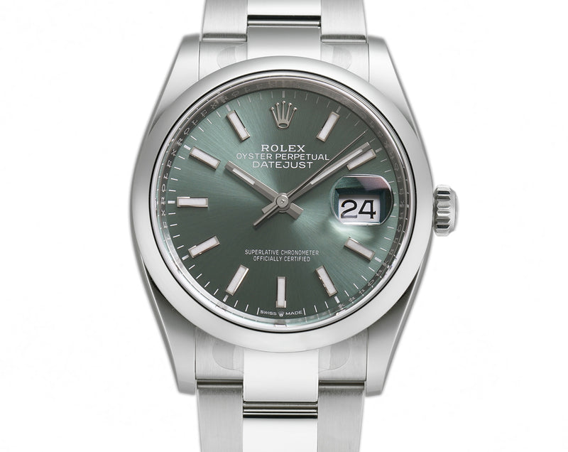 36mm Steel Mint Green Index Dial Oyster Bracelet