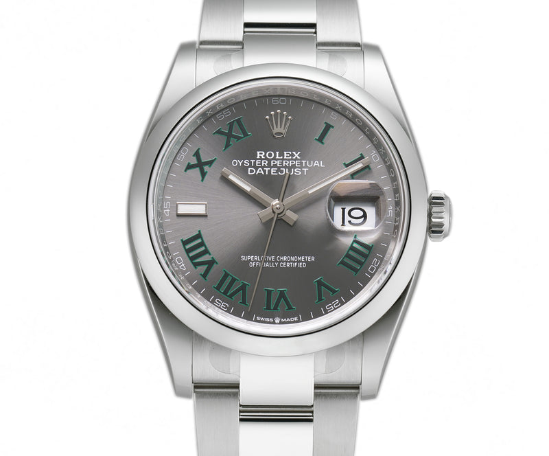 36mm Steel Wimbledon Roman Dial Oyster Bracelet