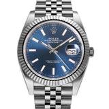 41mm Steel Blue Index Dial Fluted Bezel Jubilee