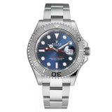 40 Stainless Steel Platinum Bezel Blue Dial With Blue RubberB