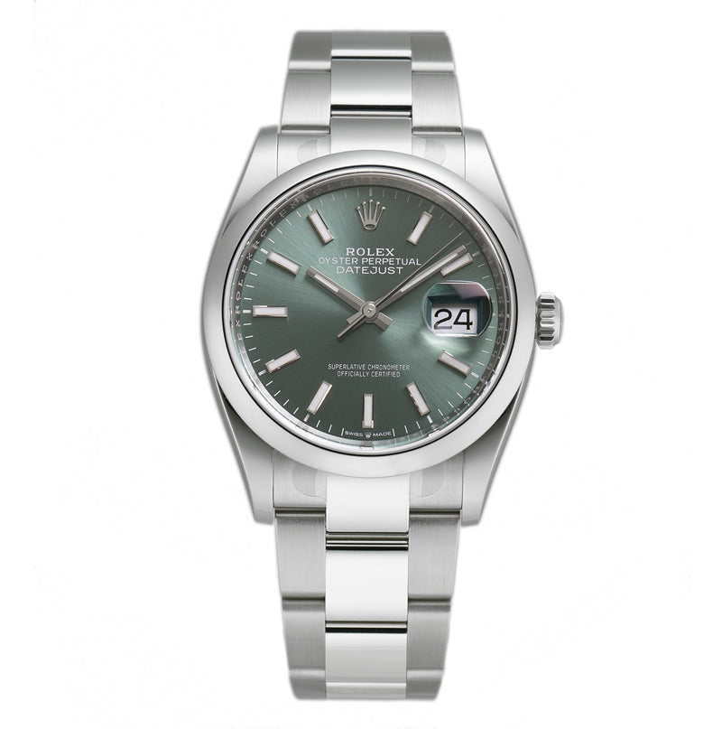 36mm Steel Mint Green Index Dial Oyster Bracelet