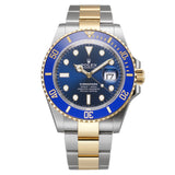 41mm Steel and Yellow Gold Ceramic Bezel Blue Dial RubberB Included
