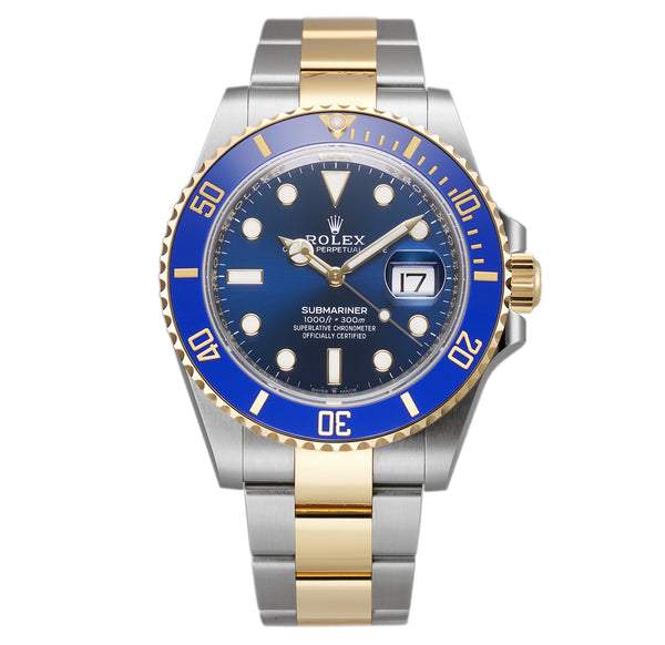 41mm Steel and Yellow Gold Ceramic Bezel Blue Dial RubberB Included