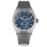 41mm Skyline Skeleton Steel Blue Dial