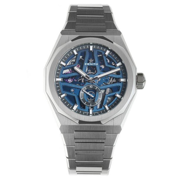 41mm Skyline Skeleton Steel Blue Dial