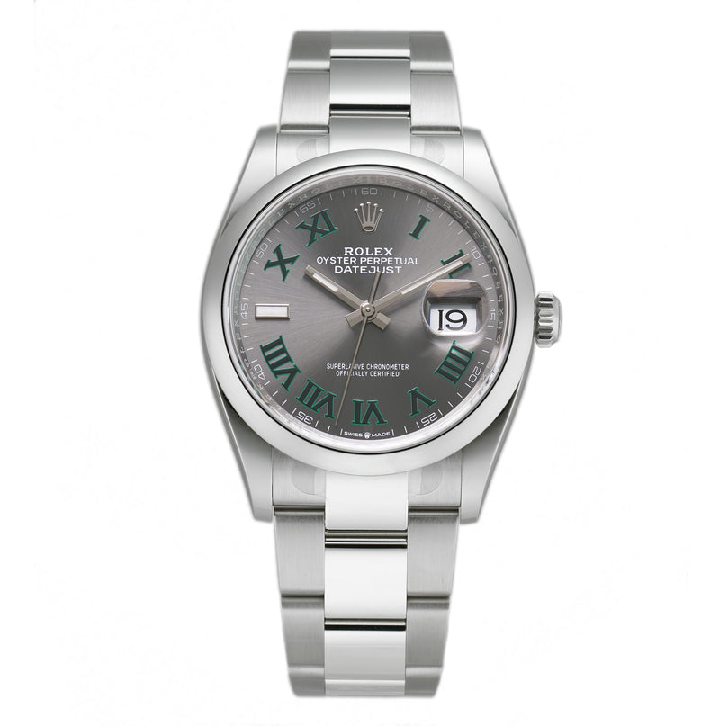 36mm Steel Wimbledon Roman Dial Oyster Bracelet