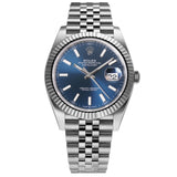41mm Steel Blue Index Dial Fluted Bezel Jubilee