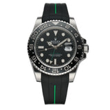 40mm Black Ceramic Bezel Black Dial RubberB