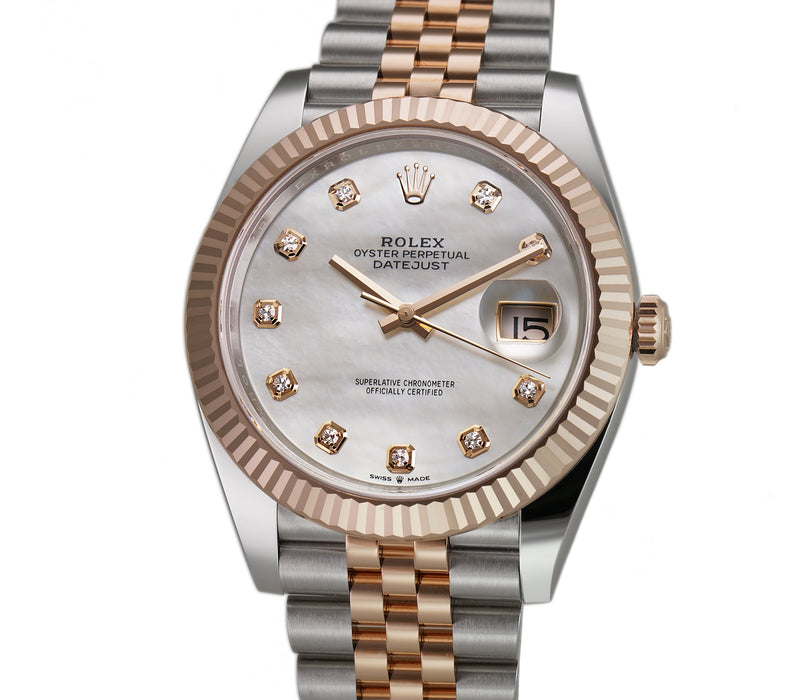 Rolex Datejust 41 Steel & Everose Gold Mop Diamond Dial