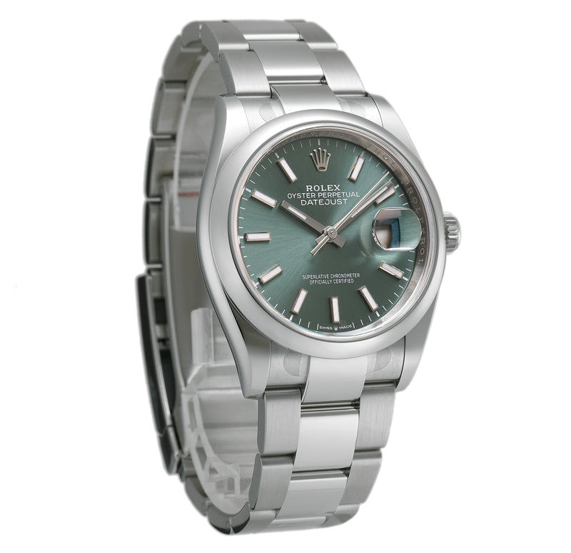 36mm Steel Mint Green Index Dial Oyster Bracelet