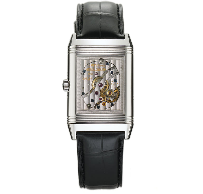 30mm Grande Reverso Calendar Steel Silver Dial Exhibition Back With Papers