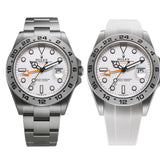 42mm White Dial Orange Hand Caliber 3285 White RubberB Included
