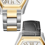 35mm Medium Steel & 18k Yellow Gold White Dial