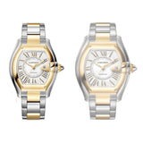 35mm Medium Steel & 18k Yellow Gold White Dial