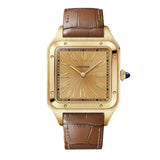 34mm Extra Large Santos-Dumont Golden Dial 18k Yellow Gold