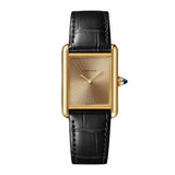26mm Medium Tank Louis Golden Sunray Dial 18k Yellow Gold