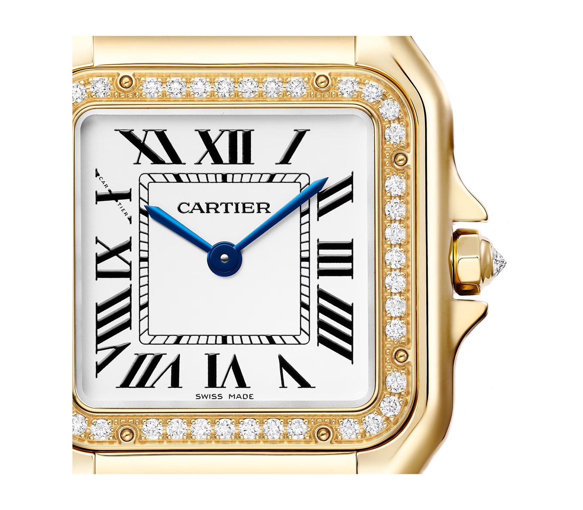 Cartier ジャガー デザイン プレート Cartier 27mm Panthere Medium 18kYG Diamond Bezel & Bracelet
