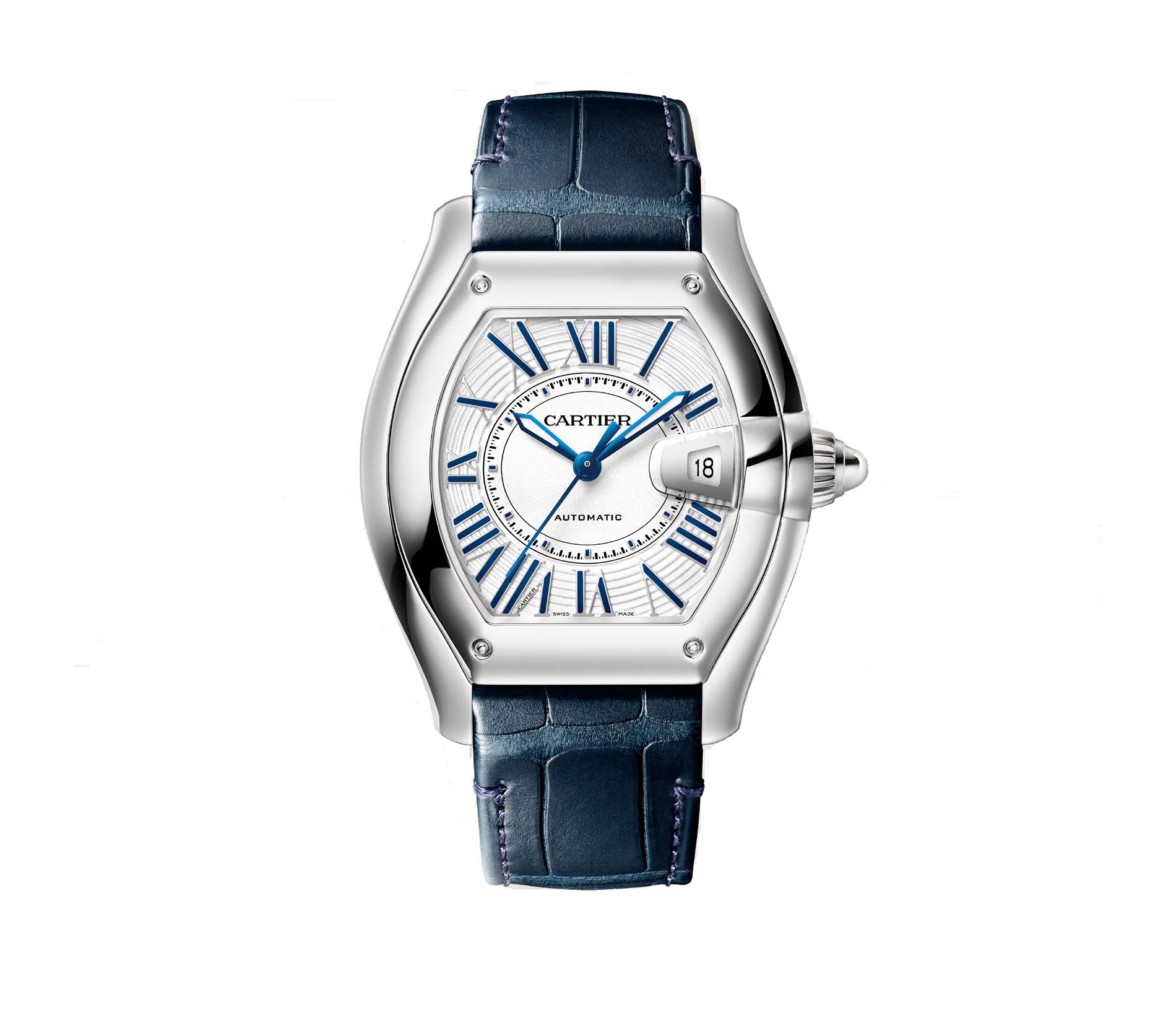 Cartier Roadster 39mm Large Stainless Steel White Dial WSRD0020