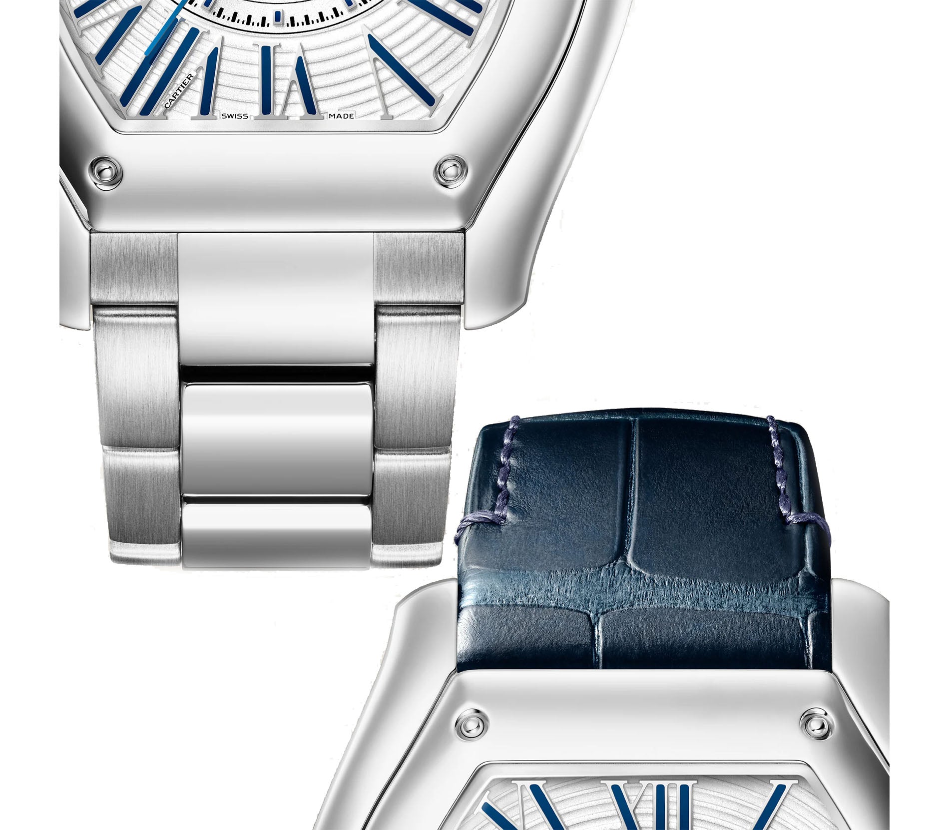 Cartier Roadster 39mm Large Stainless Steel White Dial WSRD0020