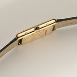26mm Large Tank Louis 18k YG Black Lacquer Dial