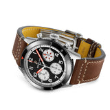 42mm Mosquito Black Dial Brown leather Strap