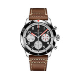 42mm Mosquito Black Dial Brown leather Strap