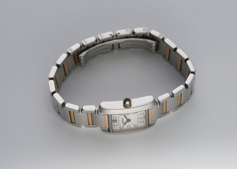 20mm Tank Franciase Ladies Steel and RG Diamond Dial 2015