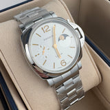 38mm Luminor Due Luna Steel White Dial