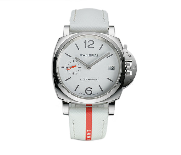 38mm Due Luna Rossa Steel White Dial