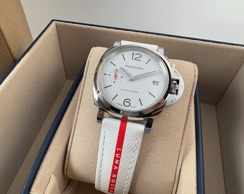 38mm Due Luna Rossa Steel White Dial