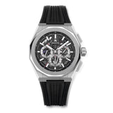 42mm Skyline Chronograph Steel Skeleton Black Dial