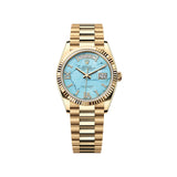36mm 18k Yellow Gold President Turquoise Diamond Dial