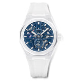41mm White Ceramic Skeleton Blue Dial